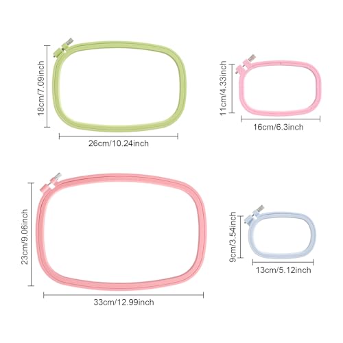 4 Größen,rechteckige stickrahmen,stickrahmen eckig,bunter Stickrahmen, stabiles Modell, stickrahmen rechteckig, stickrahmen quadratisch, Kreuzstichrahmen, Nähwerkzeug für Kunsthandwerk