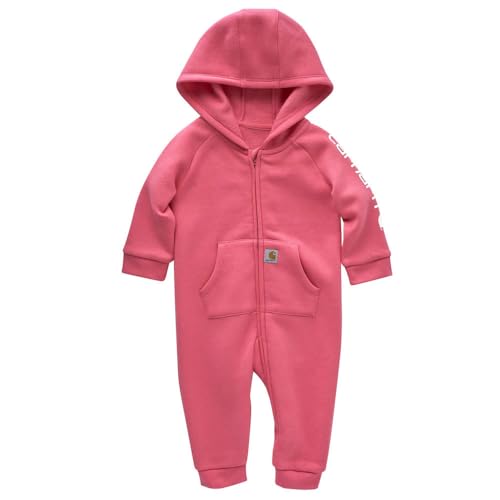 Image of Carhartt Kid's CM9758 Long-Sleeve Quilted Jersey Zip Front Hooded Coverall - Gi