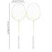 Menolana Luminous Badminton Rackets Glow in The Dark Anti Slip Handle Lightweight Training Comfortable Grip with Bag Badminton Racquet, Yellow