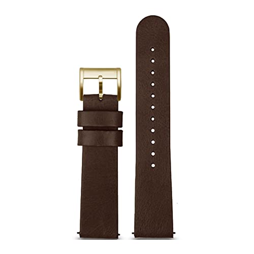 Bracelet de montre cuir véritable souple marron foncé haut de gamme 22mm