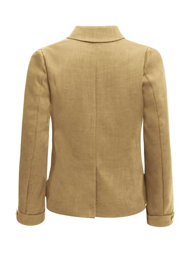 FEESHOW Kids Girls Blazer Jacket Solid Color Lapel Suit Coat Casual Formal Dress Shirts for Wedding School Ceremony4