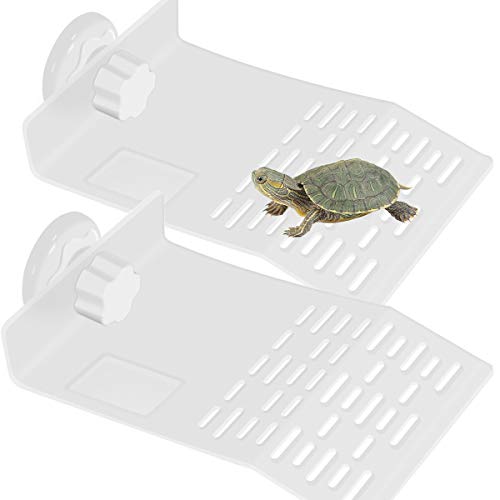 dancepandas Tortuga Plataforma 2PCS Isla Flotante para Tortugas Acuario Plataforma con Ventosas, Plástico Tortuga del Muelle del Embarcadero Basking Plataforma (s)