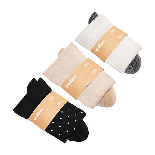 Image of Wellow Knee High Compression Socks for Men & Women, 18-25 mmHg Made with Viscose from Bamboo, Nurses & Pregnancy Support - Multi-Pack