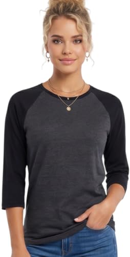Image of ToBeInStyle Women's Classic Two Color Cotton Baseball T-Shirts