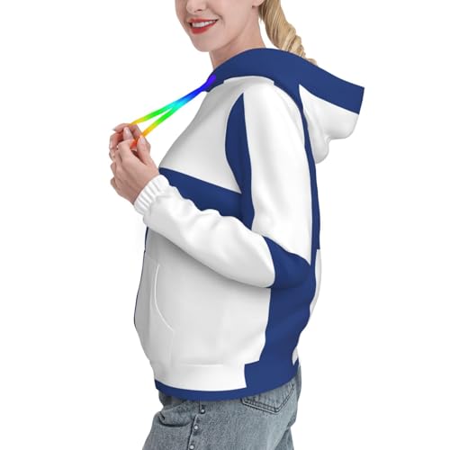 Sweatshirt drapeau finlandais pour femme pull extensible
