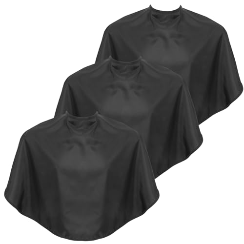 YBEATY 3 Pcs Shortie Makeover Barber Bib Waterproof Beauty Salon Bib Salon Smock Dye Cape Styling Shampoo Washing Cape for Clients Comb-out Beard Shaving Hairdressing Makeup Artist Hair