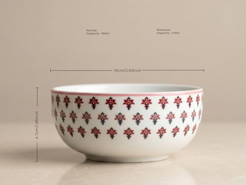 Image of Bodhi House Premium Porcelain Dinner Set 18 Pieces Serving for 6 | Pink Blossom Floral Design | Microwave & Dishwasher Safe | Crockery Set | Dinnerware Set for Home, Dining, Kitchen & Gifting