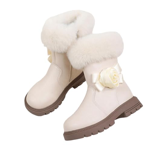 Toddler Riding Boots Girls Tall Furry Dressy Ankle Boot Kids Comfortable Zipper Chunky Snow Booties Thick Sole Mid Calf Boots