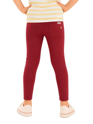 Image of Pilolo Kids Soft Cotton Lycra Solid Ankle Pocket Leggings for Girls