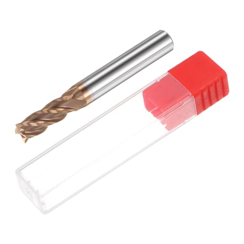 Image of HARFINGTON Micro Grain Carbide Square End Mill 9 /32 inch x 25 /32 inch (7mm x 20mm) Cut 5 /16 inch (8mm) Shank 2-3 /8 inch (60mm) Length AlTiN Coated 4 Flutes Square Nose Cutter for Alloy Steel Hardened Steel