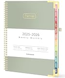 Forvencer Academic Planner 2025-2026, Hardcover Weekly & Monthly Calendar Planner, July 2025 - June 2026, 8.5' x 11', Daily Agenda Book with Tabs, College Organizer Notebook, School Supplies for Student Teacher Classroom, Green