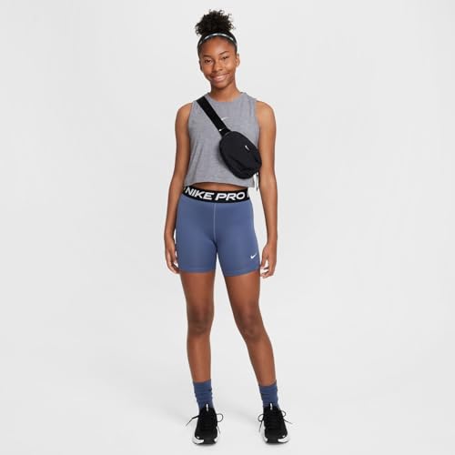Image of Nike Girls' Pro Shorts (Little Big Kid), Diffused Blue /Black /White