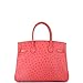 Hermès, Pre-Loved Birkin Handbag Pink Ostrich with Palladium Hardware 30, Bougainvillier