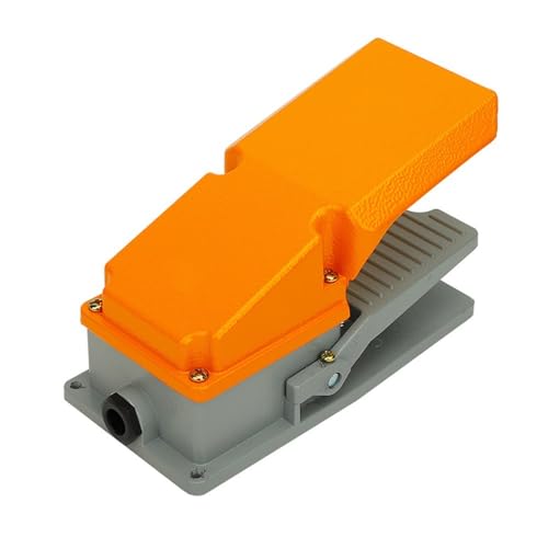 Wtukmo LT4 Foot Switch Aluminium case Treadle Pedal Switch for Machine Tool Control Silver Contact