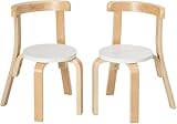 Swegrow Wooden Kids Chair, Toddler Chair for Table, Kids Stackable Chairs, Kid Wooden Furniture for Family/Playroom/Classroom（Set of 2-White）