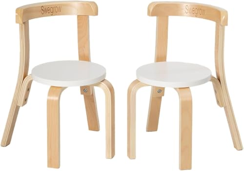 Swegrow Wooden Kids Chair, Toddler Chair for Table, Kids Stackable