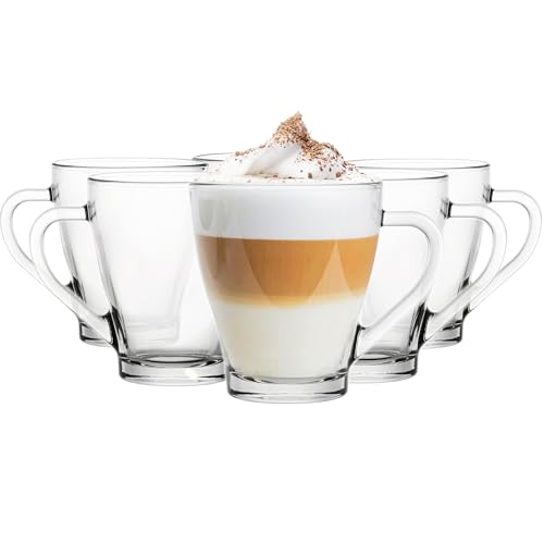 Glasmark KROSNO 1992 Gläser Set Kaffeegläser Mit Henkel Tasse 6...