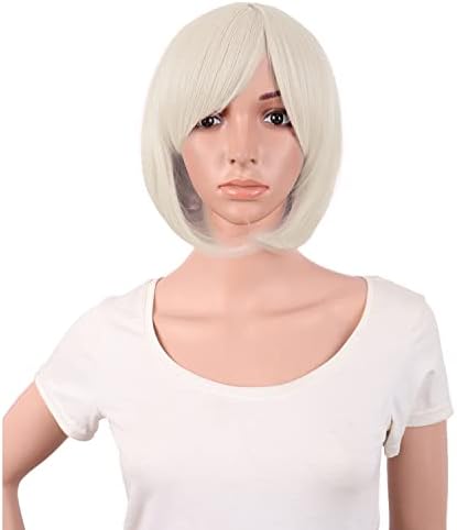 MapofBeauty 12"/30cm Short Straight Side Bangs Wig (Navy Blue)