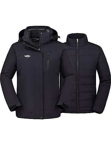 Wantdo Giacca Sci 3-in-1 Donna Nero XL