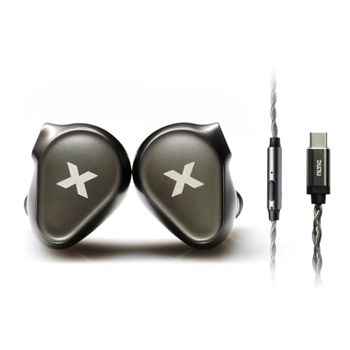 Image of HiFiGo DUNU Titan X 10mm DLC Dynamic Driver in-Ear Monitor, HiFi Wired Gaming Earbuds with OCC Silver-Plated Cables, IEM for Stage Performance /Gaming /Music Production (Type C with Mic)