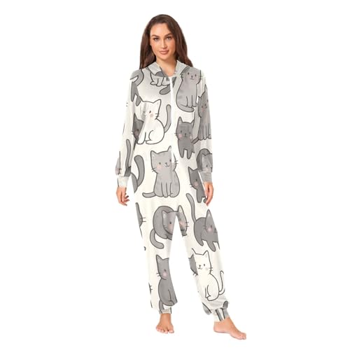 Combinaison pyjama chat adulte pour rester au chaud tout l'hiver