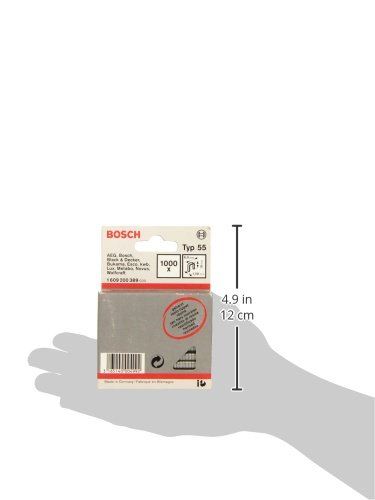 Bosch Professional 1000x Schmalrückenklammer Typ 55 Geharzt (Paneelen, Holzleiste, 6 x 1.08 x 19 mm, Zubehör Tacker)