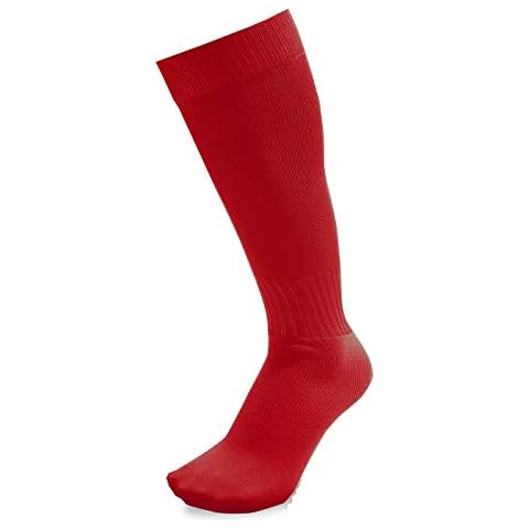 Kids Plain Football Socks Breathable Team Club Sports Training Performance Knee Length Ages 4-16 Pack 1&3 (Red (Pack of 1), 12-3 Boys) Cover