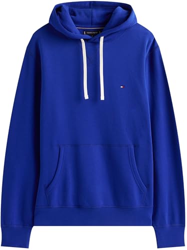 Tommy Hilfiger Sweat à Capuche Homme Seasonal Fleece avec Poche Kangourou, Bleu (Wedge Blue), L