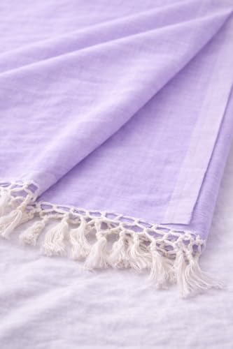 Image of Soft Dull Cotton Bhagalpuri Chadar for Summer | Lightweight and Breathable Chadar for Sleeping | Odhne Wali Chadar for All Season Use Blanket (Purple)
