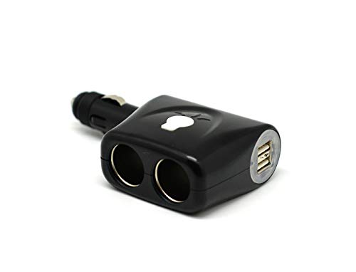 Cliff-Top® Cargador multienchufe para automóviles (2 conectores para puertos USB + 2 conectores para el encendedor de cigarrillos) - 90 ° Ángulo