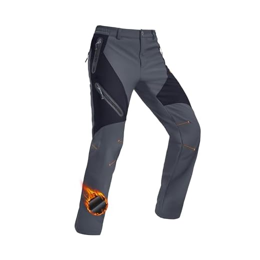 MAGCOMSEN Snow Pants Men Waterproof Pants Softshell Hiking Pants Mens Winter Pants for Men Fleece Lined Pants Ski Pants Warm Pants