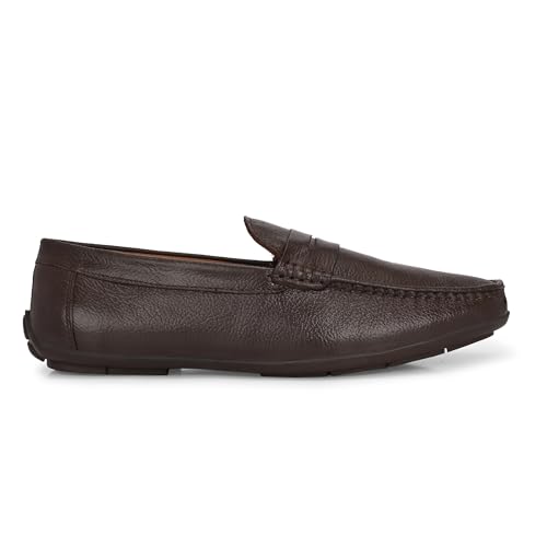 Image of Octa marc Men's Genuine Leather Loafer Shoes | Natural Rubber Sole with Soft Cushioned Insole | Classic Slip-On Design for Office, Party, Formal & Casual Wear