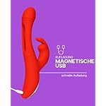 MySecretCase Leise Klitoris G Punkt Stimulator – Erotisches Rabbit Sexspielzeug und Frauen Vibrator Sextoy für Paare Sex und Solo Masturbieren, Vibration Sextoys für die Frau, Vibratoren für Sie (Rot) – Bild 4