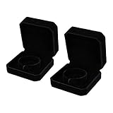 HooAMI Black Velvet Bracelet Bangle Cuff Box Travel Storage Display Case Jewelry Gift Boxes 2pcs