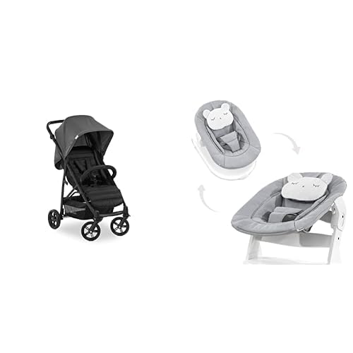 Hauck - Rapid 4 Standard Stroller - Grey + 2-in-1 Alpha Bouncer - Light Grey