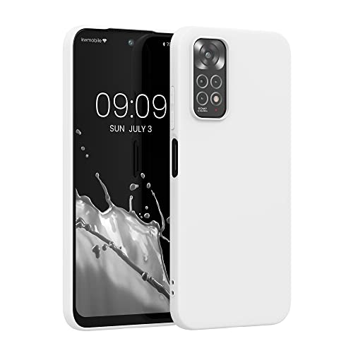 kwmobile Carcasa para Xiaomi Redmi Note 11 / Note 11S - Funda para móvil en TPU Silicona - Protector Trasero en Blanco Mate Cover