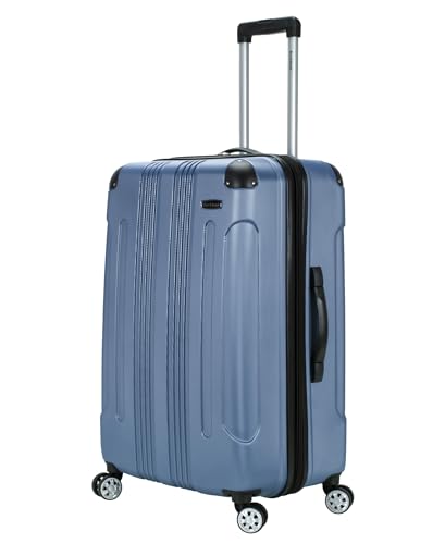 Image of Rockland London Hardside Expandable Spinner Wheel Luggage, Blue, Checked-Large 28-Inch
