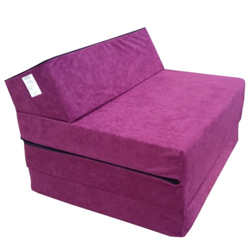 Natalia Spzoo Colchón Plegable Cama de Invitados colchón de Espuma 200x70 cm FM (Violeta)