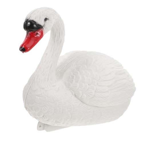 Garneck Floating Swan Statue Realistic Pond Sculpture Easy Installation Weatherproof Garden Swan Ornament for Outdoor Yard Patio
