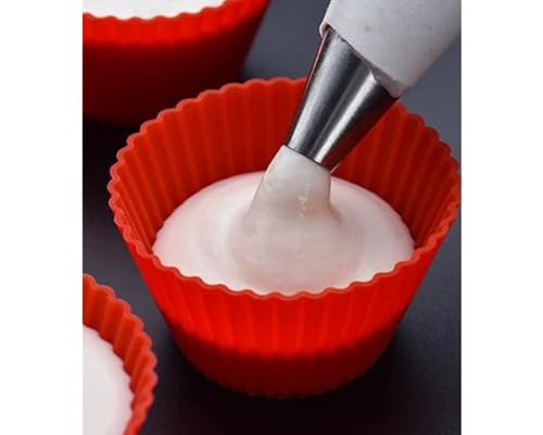 Forminhas de Silicone para Cupcake, Coloridas, Reutilizáveis, Antiaderentes, Kit com 12 Unidades