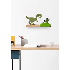 Wall shelf kids dino nursery decor shelves floating bookshelf wood toy display organizer green ds001 0  urban country home decor