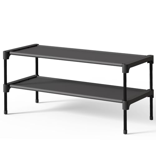Kitsure Shoe Rack - Non-Woven Shoe Rack Shelf, Shoe Organizer for Closet, Entryway, Garage & Corridor, Stackable Shoe Shelves, 27.5