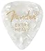 Fender Premium Celluloid Guitar Picks 351 Shape, White Moto, Extra Heavy, 12-Pack