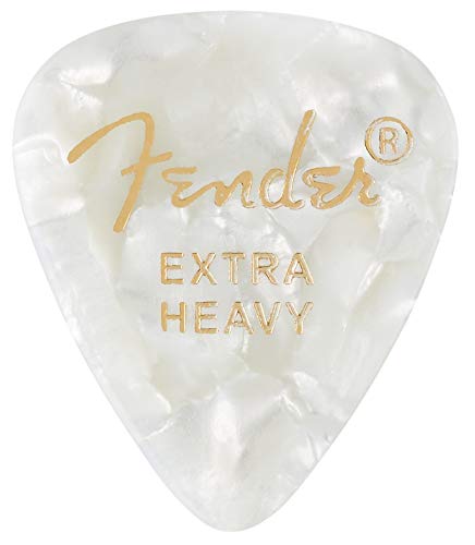 Fender® »351 SHAPE CLASSIC PICKS« Médiators en Celluloïd – Forme: 351 – Pack de 12 – Épaisseur: X-Heavy – Couleur: White… - Les Beatles, Paul McCartney, John Lennon, RIngo Starr, George Harrison Fender® »351 SHAPE CLASSIC PICKS« Médiators en Celluloïd - Forme: 351 - Pack de 12 - Épaisseur: X-Heavy - Couleur: White…
