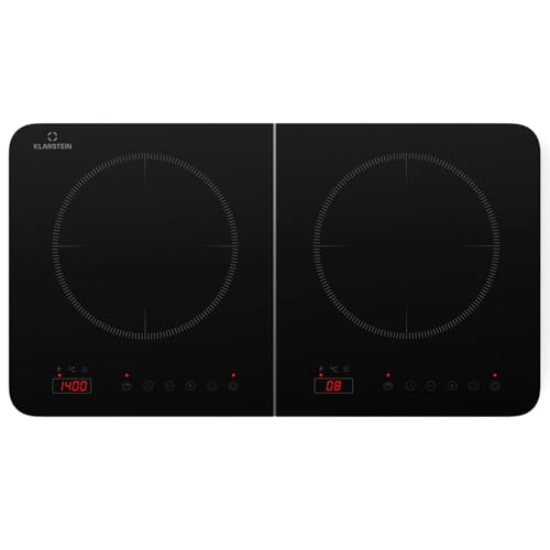 Klarstein Placa Vitroceramica Portatil, Vitro Eléctrica 2 Fuegos, Placa Vitrocerámica Electrica 3500W, Placas, Placa Cocina 2 Fogones, Vitroceramicas, Encimera Electrica Cocinas