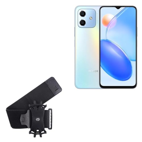 BoxWave Holster Compatible with Honor Play6C - ActiveStretch Sport Armband, Adjustable Armband for Workout and Running - Jet Black