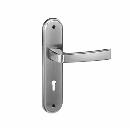 Image of Yale YECM-415-6L-SS Mortise Door Lock for Bedroom /Home /Office /Hotel Suitable for Left /Right Handed Doors | Handle Set with Plate - Six Lever, 3 Keys and Lock Body (Satin Steel)