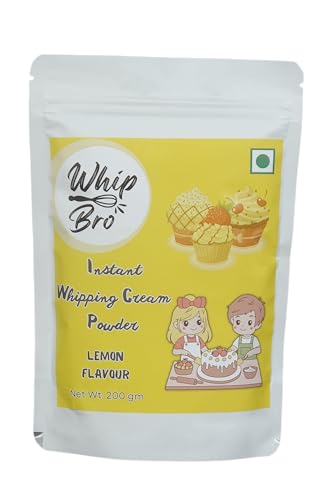 Image of WhipBro Whipping Cream Powder | Lemon Flavour | For Cakes & Desserts (200 g)