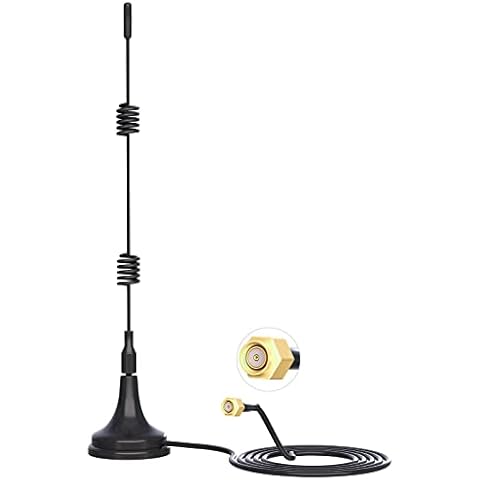 Hiseeu 2.4Ghz Wifi Antenna SMA Male Connector with Magnetic Base, 7dBi Gain HD Wireless Security Camera Video Antenna Extension for CCTV Security Camera IP Camera SMA Male Connector Cover