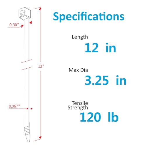 12 inch-100 Pack-120 lbs